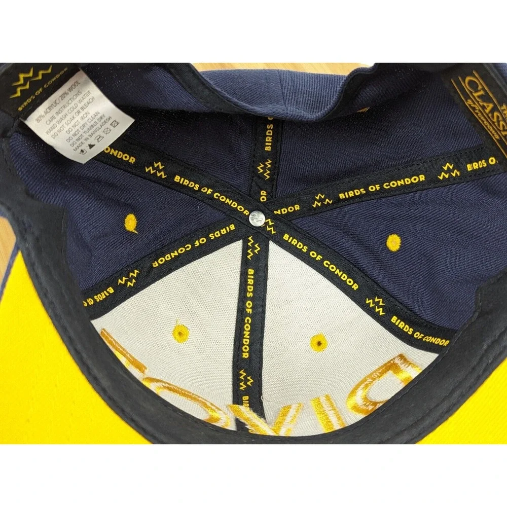 Drive Shack‎ Divot Snapback Hat Navy Yellow Embroidered Blue Yellow Adjustable